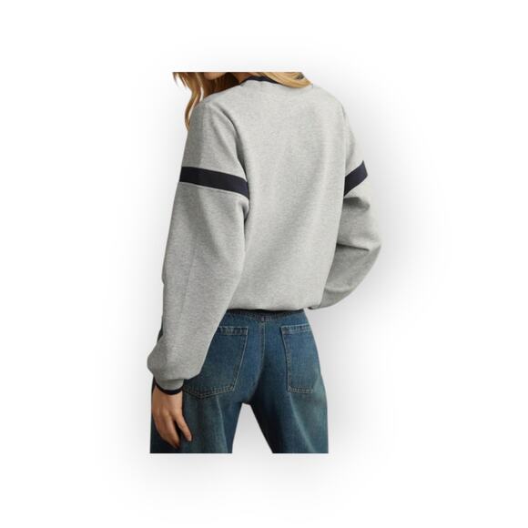 Commense Grey Navy Contrast Trim Oversized Sweatshirt – Size XL - Picture 6 of 7